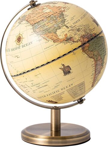 XINXUAN Globes of The World With Stand Mini Antique Globe ，Educational/Geographic/Modern Desktop Decoration ，Stainless Steel Arc And Base - Apply To for School, Home and Office in Kuwait