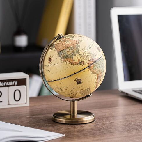 XINXUAN Globes of The World With Stand Mini Antique Globe ，Educational/Geographic/Modern Desktop Decoration ，Stainless Steel Arc And Base - Apply To for School, Home and Office in Kuwait