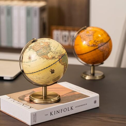XINXUAN Globes of The World With Stand Mini Antique Globe ，Educational/Geographic/Modern Desktop Decoration ，Stainless Steel Arc And Base - Apply To for School, Home and Office in Kuwait