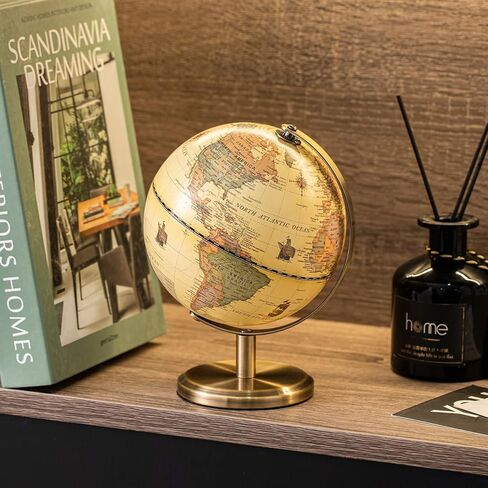 XINXUAN Globes of The World With Stand Mini Antique Globe ，Educational/Geographic/Modern Desktop Decoration ，Stainless Steel Arc And Base - Apply To for School, Home and Office in Kuwait