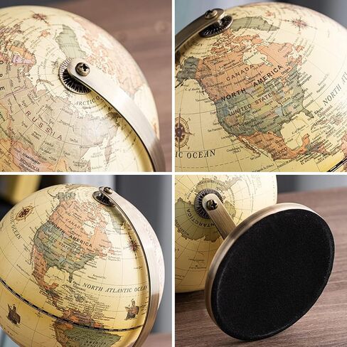 XINXUAN Globes of The World With Stand Mini Antique Globe ，Educational/Geographic/Modern Desktop Decoration ，Stainless Steel Arc And Base - Apply To for School, Home and Office in Kuwait