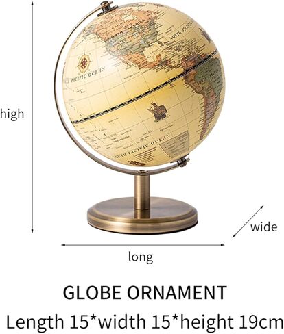 XINXUAN Globes of The World With Stand Mini Antique Globe ，Educational/Geographic/Modern Desktop Decoration ，Stainless Steel Arc And Base - Apply To for School, Home and Office in Kuwait