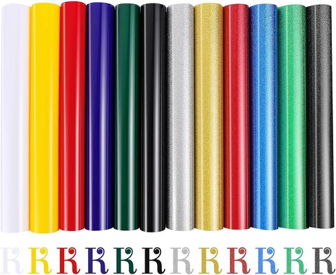 12 Pcs 3D Puff Print Heat Transfer Vinyl - Glitter Multi-Color Puff HTV Iron on Heat Transfer Vinyl for Heat Press T-Shirt Clothes Hats Compatible with Cricut Air or Maker (Assorted Color, 10"x12") in Kuwait