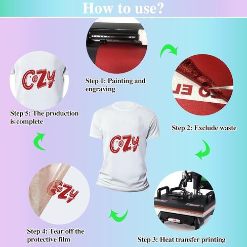 12 Pcs 3D Puff Print Heat Transfer Vinyl - Glitter Multi-Color Puff HTV Iron on Heat Transfer Vinyl for Heat Press T-Shirt Clothes Hats Compatible with Cricut Air or Maker (Assorted Color, 10"x12") in Kuwait