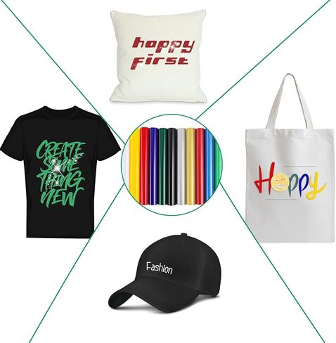 12 Pcs 3D Puff Print Heat Transfer Vinyl - Glitter Multi-Color Puff HTV Iron on Heat Transfer Vinyl for Heat Press T-Shirt Clothes Hats Compatible with Cricut Air or Maker (Assorted Color, 10"x12") in Kuwait