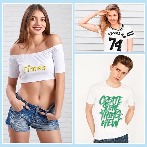 12 Pcs 3D Puff Print Heat Transfer Vinyl - Glitter Multi-Color Puff HTV Iron on Heat Transfer Vinyl for Heat Press T-Shirt Clothes Hats Compatible with Cricut Air or Maker (Assorted Color, 10"x12") in Kuwait