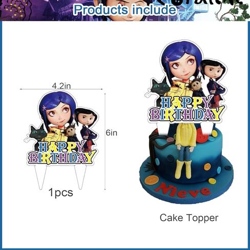 37 قطعة من زينة كعكة كورالاين مع قطعة واحدة من أعلى كعكة الهالوين، 36 قطعة من أغطية الكب كيك اللطيفة لديكورات حفلات أعياد الميلاد للفتيات in Kuwait