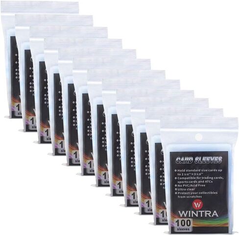 عبوة من 1000 قطعة من أكمام بطاقات Penny الشفافة من WINTRA، أكمام واقية ناعمة مقاس 2-5/8 × 3-5/8 بوصة، وأكمام بطاقات بيسبول فائقة الوضوح، وحاميات بطاقات ناعمة لبطاقات التداول والبطاقات الرياضية in Kuwait