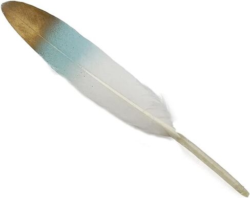 LONDGEN 50pcs Natural Goose Feathers 4-6inch for DIY Craft Wedding Home Party Decoration Gold Feather and Gift Box Decorations (Black&gold1) in Kuwait
