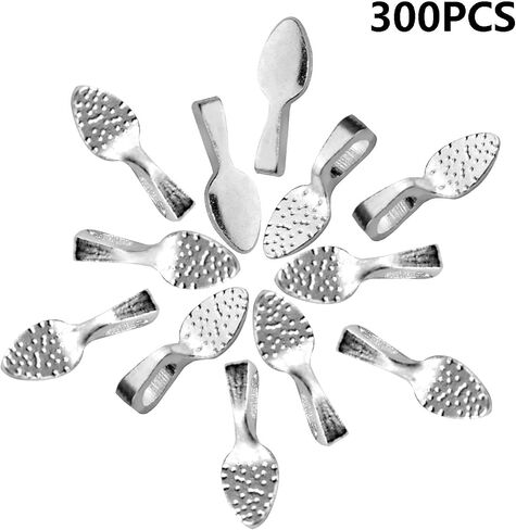 Lystaii 300pcs قلادة صغيرة الكفالات الفضة الغراء على علامة الكفالة المجوهرات الكفالات البيضاوية الغراء على القرط الكفالات شكل ملعقة صغيرة لصنع قلادة أو الزجاج كابوشون البلاط DIY مجوهرات 15x5mm in Saudi Arabia