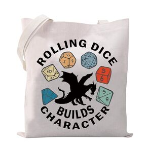 حقيبة النرد VAMSII Dungeon Master DND Lover Gifts Rolling Dice يبني شخصية DND Player لوازم حقيبة لعب الأدوار هدايا (أبيض كريمي)