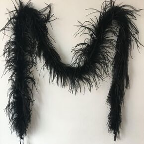 Sowder 72inch Length 1ply Ostrich Feather Boa for Wedding/party Decoration, Feather Scraf(black) in Kuwait