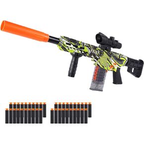 Toy Gun for Nerf Guns Bullet Automatic Machine Gun, Electric Toy Guns for Boys, Kids Outdoor Toys Blasters with Sniper Scope, DIY Motorized Shooting Game - Includes 40 Soft Darts (Camouflage) in Kuwait