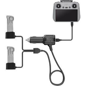 TIMETOP Mini 4 Pro/Mini 3 Pro Battery Car Charging for DJI Mini 4 /Mini 3 /Mini 3 Pro Drone and Remote Controller Accessories, Dual Power USB Car Charger, Multi Parallel Fast Charging Hub Accessories in Kuwait