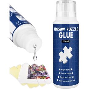Jigsaw Puzzle Glue with Sponge Head 120ML Suitable for 1000/1500/3000 Pieces of Puzzle for Paper, 3 Bottles in Kuwait