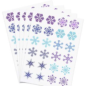TUPARKA 960 Pcs Snowflake Stickers for Frozen Birthday Party Supplies, Christmas Winter Birthday Party Decor Craft Supplies,12 Different Designs in Saudi Arabia