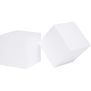 كتلة إسفنجية من سيلفرليك كرافت - عبوتان من مكعبات البوليسترين 5 × 5 × 5 EPS للصياغة والنمذجة والمشروعات الفنية وترتيبات الزهور - كتلة النحت للمشاريع الفنية المدرسية والمنزلية التي تصنعها بنفسك (عبوتان) in Kuwait