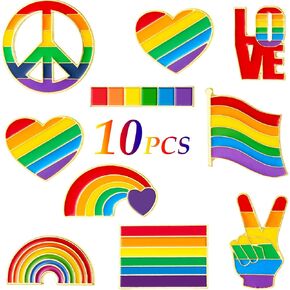 WILLBOND Rainbow Brooch Pins Pride Heart Flag Label Pins for Clothes Bag Decoration Christmas Gifts