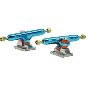 V1 Fingerboard Trucks with Upgraded Pro Urethane Bushings and Pivot Cup,34mm 32mm Width,Inverted Kingpin (Blue, 32mm)
