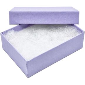 The Display Guys - 100-pack #32 Cotton Filled Kraft Paper Jewelry Boxes Gift Cases - Light Lavender (3 1/4" x 2 1/4" x 1") in Kuwait