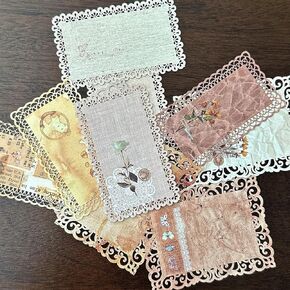 XERE 20 PCS Pink Lace Paper Scrapbook Supplies, Aesthetic Cute Vintage Decor for Photo Album, Sketch Book, Gratitude Journal Notebook, Scrapbook Album, Diary, Bullet Journal – Heart Paper Lace in Kuwait