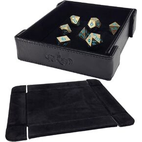 Forged Dice Co. صينية نرد مغناطيسية قابلة للطي مقاس 6 بوصات - صينية نرد قابلة للطي محمولة للاستخدام كصينية نرد DND صينية نرد D&D أو لعبة نرد - تهدئة النرد المعدني المتدحرج وطيات مسطحة - أزرق in Kuwait