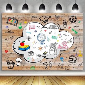 داينلس صورة خلفية مدرسية للفصول الدراسية 7×5 قدم للجامعة وكشك إسقاط صورة مرسومة باليد للترحيب بالعودة إلى المدرسة في اليوم الاول حقيبة مدرسية للمعلمين والطلاب وحفلات الغداء لافتة مكتب in Kuwait