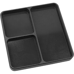 ShareGoo Universal Metal RC Screw Tray with Magnetic Pad, Magnet Screws Holder Plate RC Fixing Tools Compatible with HSP Redcat Traxxas Arrma HPI Axial 1/8 1/10 RC Car Boat (Black)