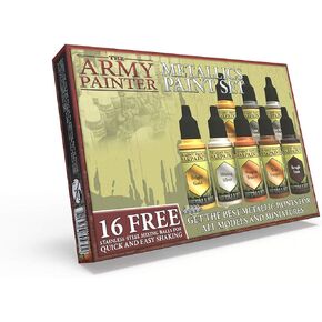 The Army Painter Metallic Paint Set-Hobby Acrylic Paint Set of 8 Metallic Acrylic Paint, 18ml Dropper Bottles-Acrylic Hobby Paint Set of Acrylic Metallic Paint with Bright Gold Acrylic Paint Metallic