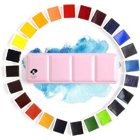 Paul Rubens Professional Watercolor Paint Set Artist Grade, 24 Vivid Colors with Portable Metal Box for Artists, Beginners, Hobbyists, Students