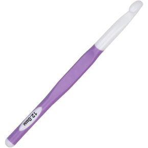 Long Crochet Hook Large Size Crochet Needle QLRFFLJOY 8mm Rubber Handle Crochet Hook DIY Yarn Weaving Tools for Knitting Blankets, Shawl and Carpets (8.0 mm)