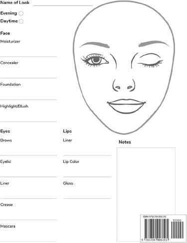 Makeup Artist Face Charts: Makeup cards to paint the face directly on paper with real make-up - Ideal for: professional make-up artists, vloggers and cosplay influencers - 150 cards - Size 8,5x11 in Saudi Arabia