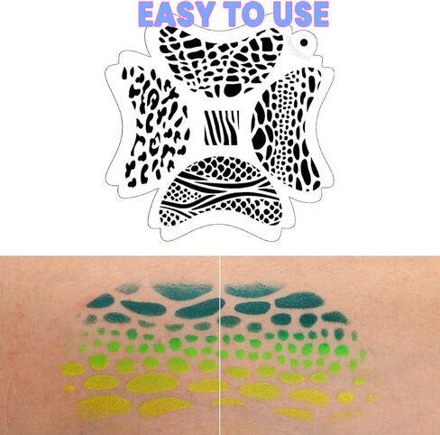 Depvision Reusable Face Paint Stencils for Body Art Painting Halloween Party Makeup Stencils (Animal) in Kuwait