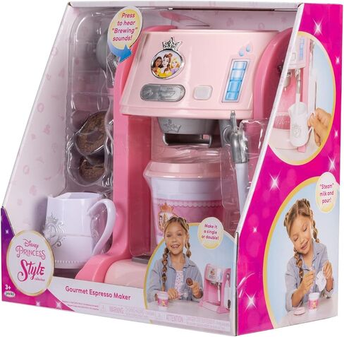 مجموعة ألعاب ديزني برينسيس ستايل ماكينة إسبرسو للأطفال، ماكينة صنع القهوة، ملحقات المطبخ هدية للفتيات والأطفال in Saudi Arabia