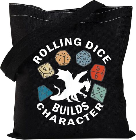 حقيبة النرد VAMSII Dungeon Master DND Lover Gifts Rolling Dice يبني شخصية DND Player لوازم حقيبة لعب الأدوار هدايا (أبيض كريمي) in Kuwait