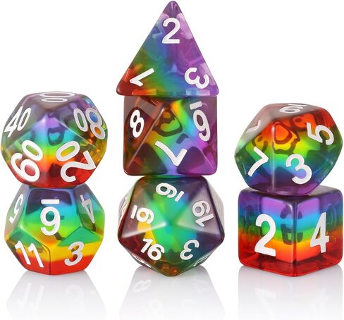 مجموعة نرد DND مجموعة نرد متعدد السطوح RPG تناسب الزنزانات والتنينات (D&D) باثفايندر MTG لعب الأدوار (وردي) in Kuwait