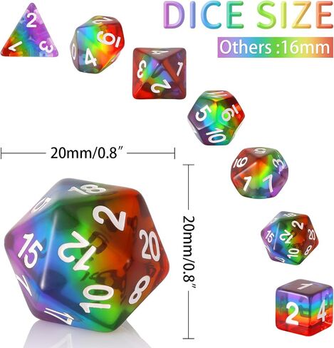 مجموعة نرد DND مجموعة نرد متعدد السطوح RPG تناسب الزنزانات والتنينات (D&D) باثفايندر MTG لعب الأدوار (وردي) in Kuwait