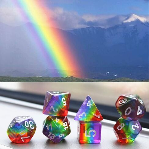 مجموعة نرد DND مجموعة نرد متعدد السطوح RPG تناسب الزنزانات والتنينات (D&D) باثفايندر MTG لعب الأدوار (وردي) in Kuwait