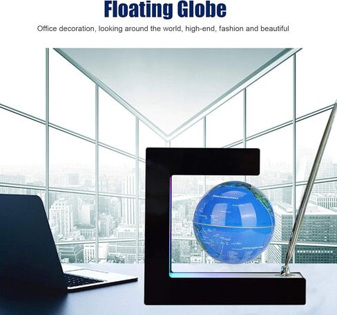 الكرة الأرضية المغناطيسية، شكل E، الأرض العائمة المغناطيسية، خريطة الأرض المغناطيسية مع قلم، لعبة الكرة الأرضية الدوارة، هدايا ديكور المنزل للأطفال/الأصدقاء/العائلة (#3) in Kuwait