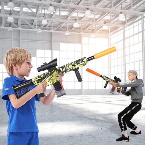 Toy Gun for Nerf Guns Bullet Automatic Machine Gun, Electric Toy Guns for Boys, Kids Outdoor Toys Blasters with Sniper Scope, DIY Motorized Shooting Game - Includes 40 Soft Darts (Camouflage) in Kuwait