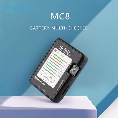 ToolkitRC MC8 Smart Battery Multi-Checker Battery Balancer Charger Mini Size Cell Checker 32 Bit Battery Multi-Checker PWM Output PPM SBUS Readout with USB-C Fast Charging in Saudi Arabia