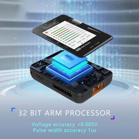 ToolkitRC MC8 Smart Battery Multi-Checker Battery Balancer Charger Mini Size Cell Checker 32 Bit Battery Multi-Checker PWM Output PPM SBUS Readout with USB-C Fast Charging in Saudi Arabia