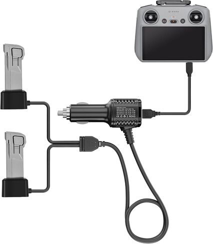 TIMETOP Mini 4 Pro/Mini 3 Pro Battery Car Charging for DJI Mini 4 /Mini 3 /Mini 3 Pro Drone and Remote Controller Accessories, Dual Power USB Car Charger, Multi Parallel Fast Charging Hub Accessories in Kuwait