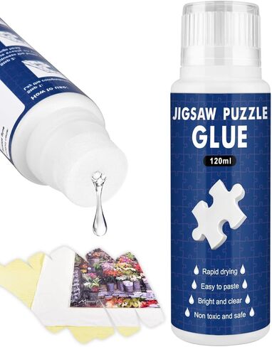 Jigsaw Puzzle Glue with Sponge Head 120ML Suitable for 1000/1500/3000 Pieces of Puzzle for Paper, 3 Bottles in Kuwait