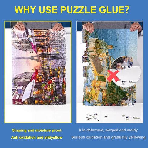Jigsaw Puzzle Glue with Sponge Head 120ML Suitable for 1000/1500/3000 Pieces of Puzzle for Paper, 3 Bottles in Kuwait