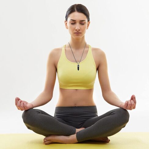 20 Pieces Crystal Necklaces, Include 20 Pieces Hexagonal Pointed Chakra Pendant Bullet Shape Quartz Crystal Natural Hexagon Stone Crystal Pendant and 20 Pieces Black Leather Silver Gold Alloy Chain in Saudi Arabia