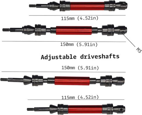 Nvwadayu Universal Drive Shaft CVD Replacement Parts Suitable for Traxxas Slash, Slash 4X4, Slash 4X4 Ultimate, Slash 4X4 VXL, Slash VXL, Rustler 4X4 VXL, Stampede 4wd, 1:10 RC Cars, 4 PCS(red) in Kuwait