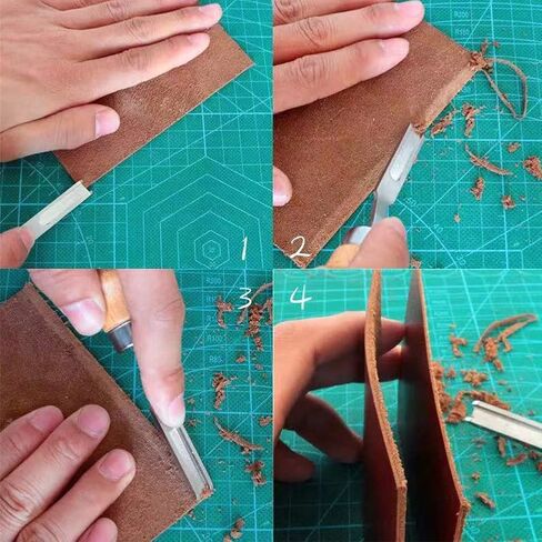 3 حجم جلد الحافة أداة 0.7 سم ، 1 سم ، 1.2 سم ، حافة التزلج الجلدية واسعة الفم الحافة الشفة ، DIY مشطوفة الضحلة التزلج تشذيب الجلد حافة الصحافة in Kuwait