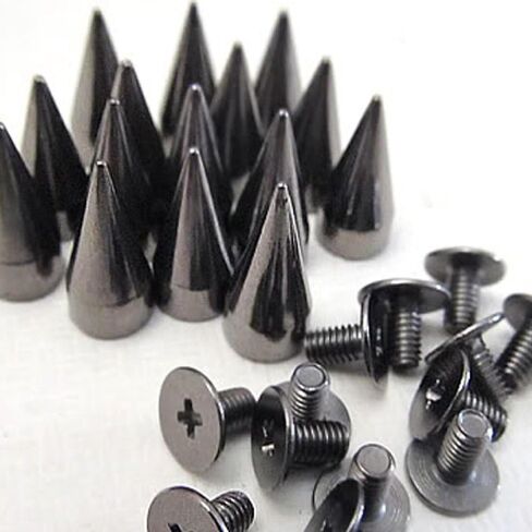RUBYCA 50 Sets 14MM Gold Color Bullet Cone Spike and Stud Metal Screw Back for DIY Leather-craft in Kuwait