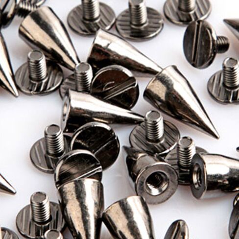 RUBYCA 50 Sets 14MM Gold Color Bullet Cone Spike and Stud Metal Screw Back for DIY Leather-craft in Kuwait